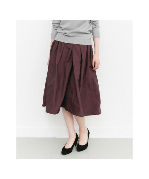 KBF（ケイビーエフ）の「メモリータックフレアスカート（スカート・レディース・WINE/BLACK・one）」の5枚目の写真