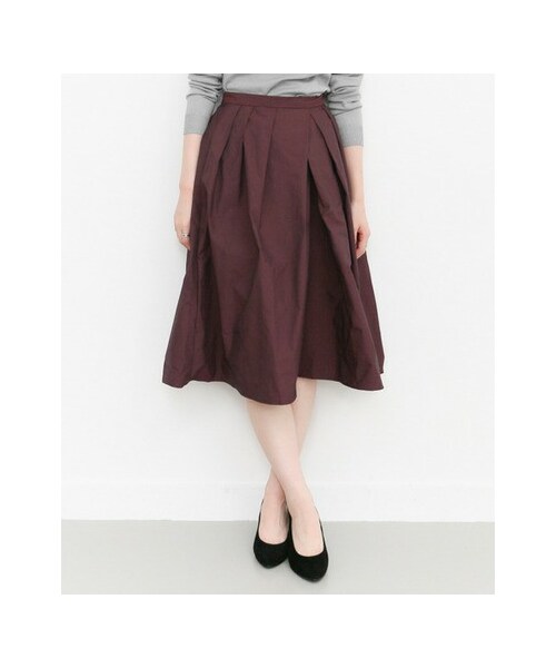 KBF（ケイビーエフ）の「メモリータックフレアスカート（スカート・レディース・WINE/BLACK・one）」の7枚目の写真
