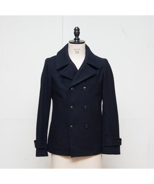 Audience（オーディエンス）の「ピュアウールメルトンPコート（ピーコート・レディース・ブラック/チャコールグレー/ネイビー/ネイビー系/ロイヤルブルー/ワインレッド/レッド/グリーン/キャメル/マスタード・S/M/L/XL）」の5枚目の写真