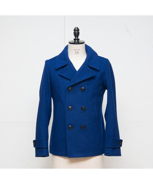 Audience（オーディエンス）の「ピュアウールメルトンPコート（ピーコート・レディース・ブラック/チャコールグレー/ネイビー/ネイビー系/ロイヤルブルー/ワインレッド/レッド/グリーン/キャメル/マスタード・S/M/L/XL）」の7枚目の写真