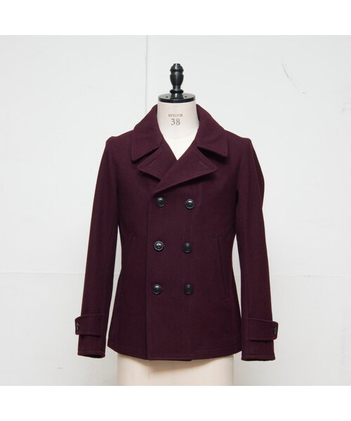 Audience（オーディエンス）の「ピュアウールメルトンPコート（ピーコート・レディース・ブラック/チャコールグレー/ネイビー/ネイビー系/ロイヤルブルー/ワインレッド/レッド/グリーン/キャメル/マスタード・S/M/L/XL）」の9枚目の写真