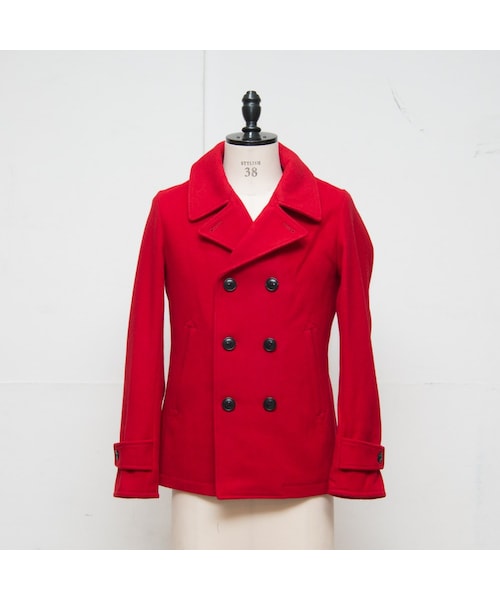 Audience（オーディエンス）の「ピュアウールメルトンPコート（ピーコート・レディース・ブラック/チャコールグレー/ネイビー/ネイビー系/ロイヤルブルー/ワインレッド/レッド/グリーン/キャメル/マスタード・S/M/L/XL）」の10枚目の写真