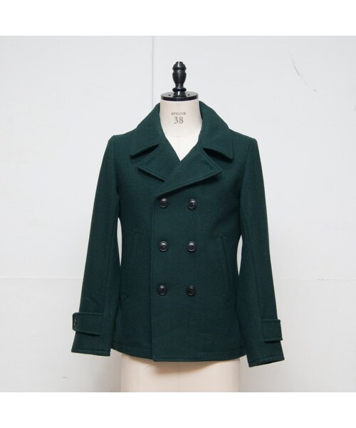 Audience（オーディエンス）の「ピュアウールメルトンPコート（ピーコート・レディース・ブラック/チャコールグレー/ネイビー/ネイビー系/ロイヤルブルー/ワインレッド/レッド/グリーン/キャメル/マスタード・S/M/L/XL）」の4枚目の写真