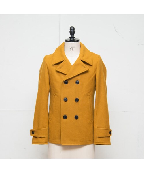 Audience（オーディエンス）の「ピュアウールメルトンPコート（ピーコート・レディース・ブラック/チャコールグレー/ネイビー/ネイビー系/ロイヤルブルー/ワインレッド/レッド/グリーン/キャメル/マスタード・S/M/L/XL）」の8枚目の写真