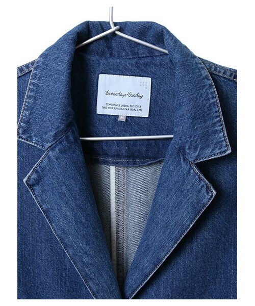 SEVENDAYS=SUNDAY（セブンデイズサンデイ）の「・CONE DENIM チェスターコート（ジャケット/アウター・インディゴ/ライトインディゴ・M/L）」の5枚目の写真
