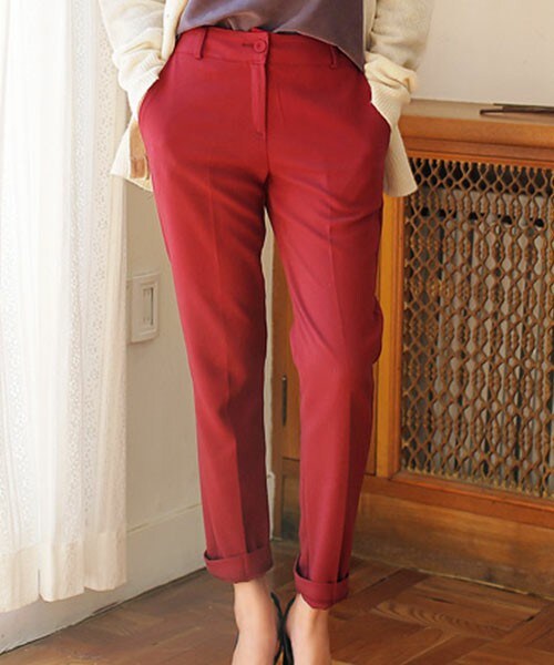 DHOLIC（ディーホリック）の「バックVカットストレートスラックス（スラックス・レディース・グレー/ピンクベージュ/ブラック/ライトピンク/ワイン・S/M/L）」の5枚目の写真