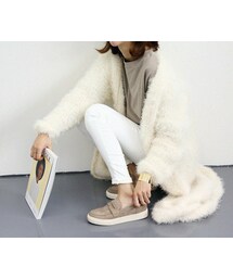 Aco Design | ふわふわ モヘア カーディガン/ガウン コート ロング(カーディガン/ボレロ)