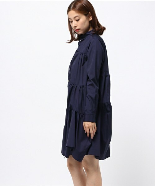 gomme(ゴム)の「ダーツアップワンピース(シャツワンピース・レディース・ホワイト/ブラック/ネイビー・MEDIUM)」の5枚目の写真