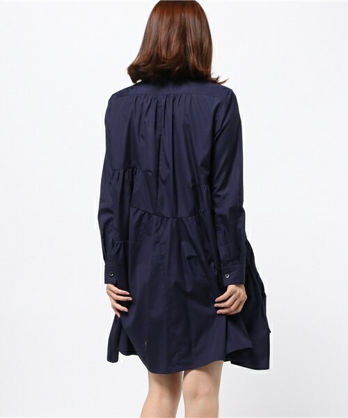 gomme(ゴム)の「ダーツアップワンピース(シャツワンピース・レディース・ホワイト/ブラック/ネイビー・MEDIUM)」の6枚目の写真