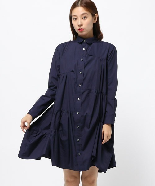 gomme(ゴム)の「ダーツアップワンピース(シャツワンピース・レディース・ホワイト/ブラック/ネイビー・MEDIUM)」の13枚目の写真