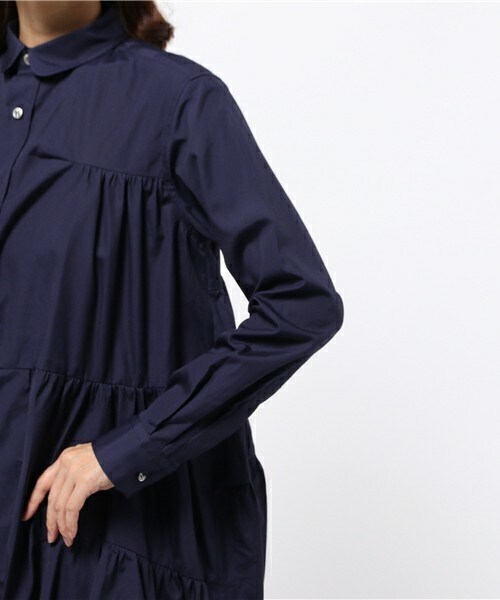 gomme(ゴム)の「ダーツアップワンピース(シャツワンピース・レディース・ホワイト/ブラック/ネイビー・MEDIUM)」の9枚目の写真