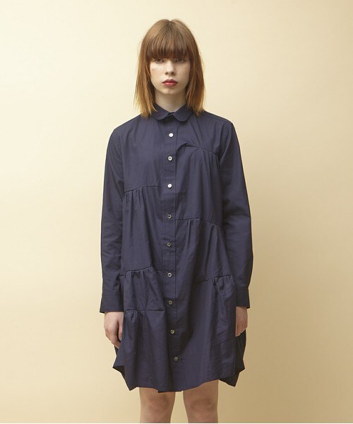 gomme(ゴム)の「ダーツアップワンピース(シャツワンピース・レディース・ホワイト/ブラック/ネイビー・MEDIUM)」の14枚目の写真