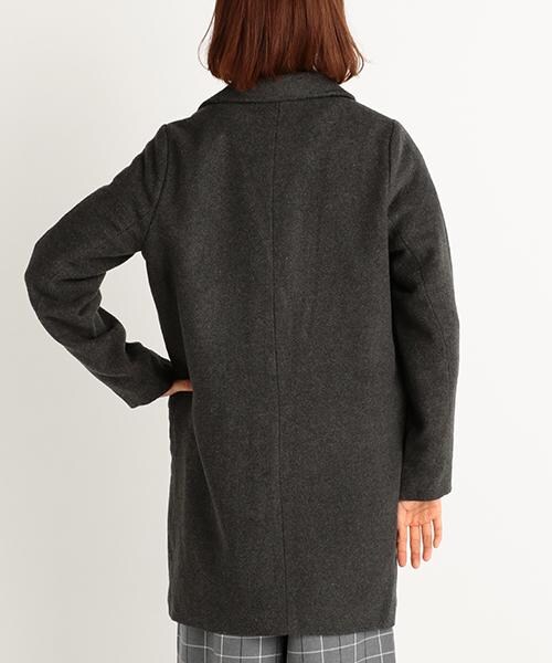 RAY CASSIN（レイカズン）の「モッサチェスターコート（ジャケット/アウター・レディース・ネイビー/キャメル/グレー/チャコールグレー・M/L）」の6枚目の写真