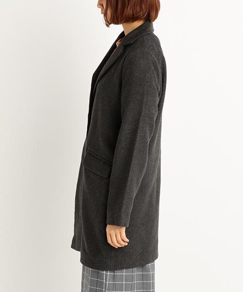 RAY CASSIN（レイカズン）の「モッサチェスターコート（ジャケット/アウター・レディース・ネイビー/キャメル/グレー/チャコールグレー・M/L）」の5枚目の写真