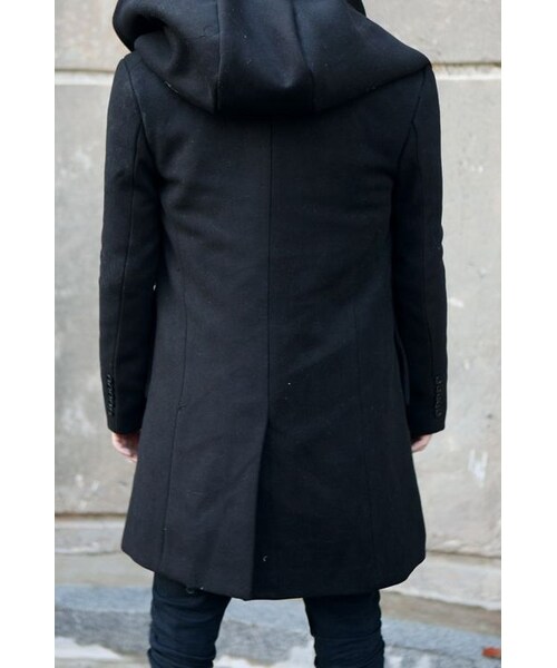 STORES.jp(ストアーズドットジェーピー)の「フード付きダブルPコート★ロング丈★モード★【送料無料】(ピーコート・メンズ・その他)」の5枚目の写真