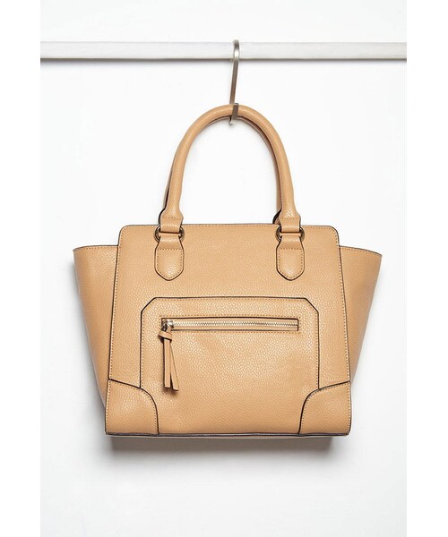 FOREVER 21（フォーエバー トゥエンティーワン）の「FOREVER 21 Pebbled Faux Leather Satchel（ショルダーバッグ・レディース・Black/Beige・One size）」の2枚目の写真