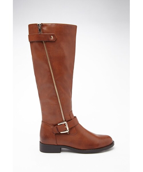 FOREVER 21（フォーエバー トゥエンティーワン）の「FOREVER 21 Knee-High Faux Leather Boots（ブーツ・レディース・Black/Red/Brown・5.5/6/6.5/7/7.5/8/8.5/9/10）」の3枚目の写真