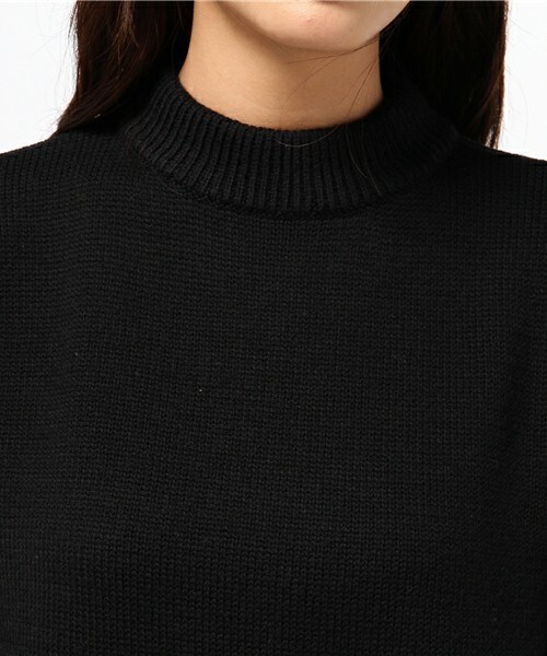 CLANE（クラネ）の「CLANE シフォンスリーブニット（ニット/セーター・レディース・ブラック/カーキ・36）」の6枚目の写真