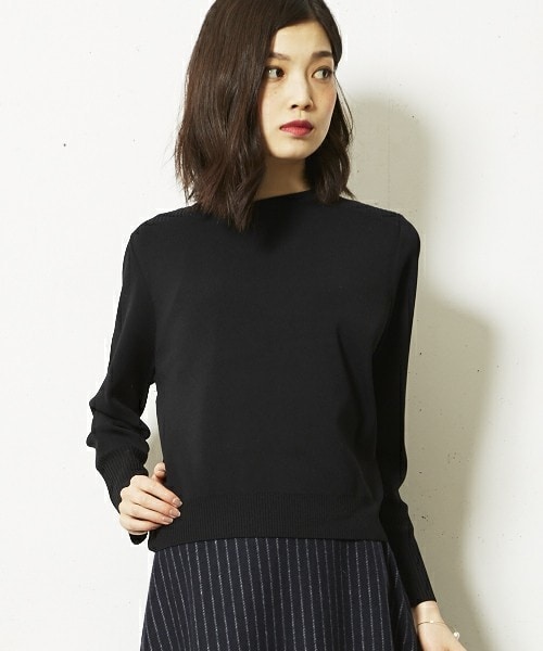 CLANE（クラネ）の「CLANE ベーシックコンパクトニット（ニット/セーター・レディース・ブラック/グレー・36/38）」の2枚目の写真