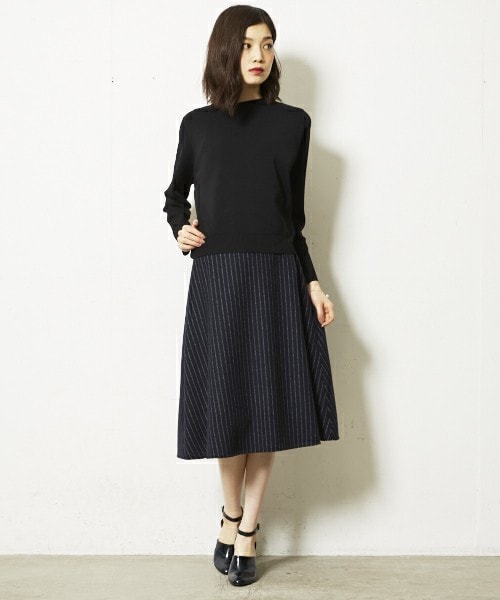 CLANE（クラネ）の「CLANE ベーシックコンパクトニット（ニット/セーター・レディース・ブラック/グレー・36/38）」の3枚目の写真