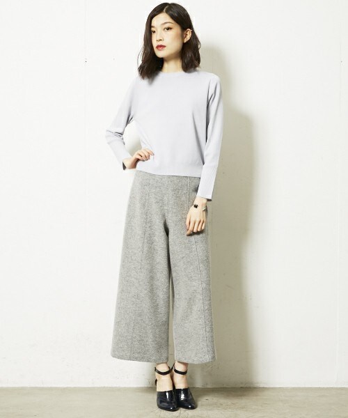 CLANE（クラネ）の「CLANE ベーシックコンパクトニット（ニット/セーター・レディース・ブラック/グレー・36/38）」の4枚目の写真