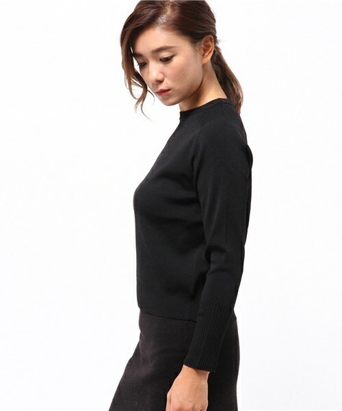 CLANE（クラネ）の「CLANE ベーシックコンパクトニット（ニット/セーター・レディース・ブラック/グレー・36/38）」の5枚目の写真