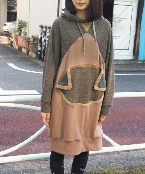 FRAPBOIS（フラボア）の「スコティッシュ（ワンピース・レディース・ブラウン/ブラック/グレー・1）」の4枚目の写真