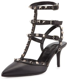 VALENTINO | Valentino Noir Rockstud Mid-Heel Slingback Pump, Black(パンプス)