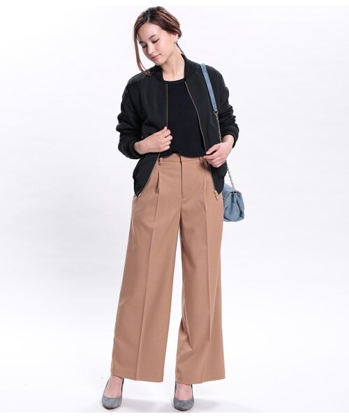 VIS(ビス)の「中綿入りショートブルゾン(ジャケット/アウター・レディース・ブラック/カーキ・M)」の14枚目の写真