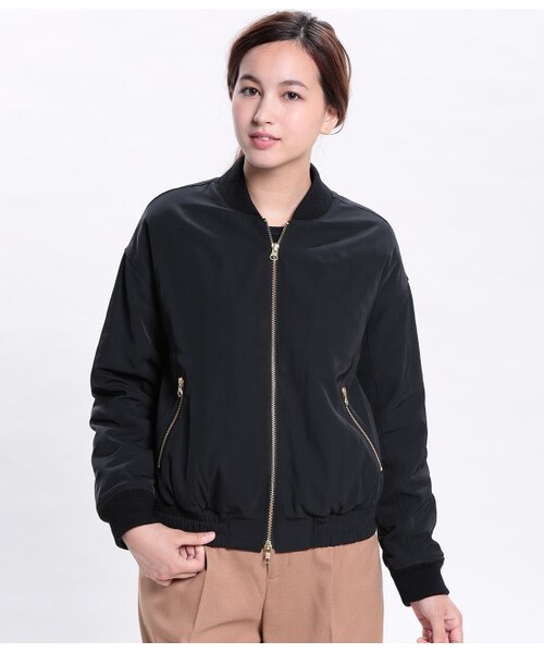 VIS(ビス)の「中綿入りショートブルゾン(ジャケット/アウター・レディース・ブラック/カーキ・M)」の13枚目の写真