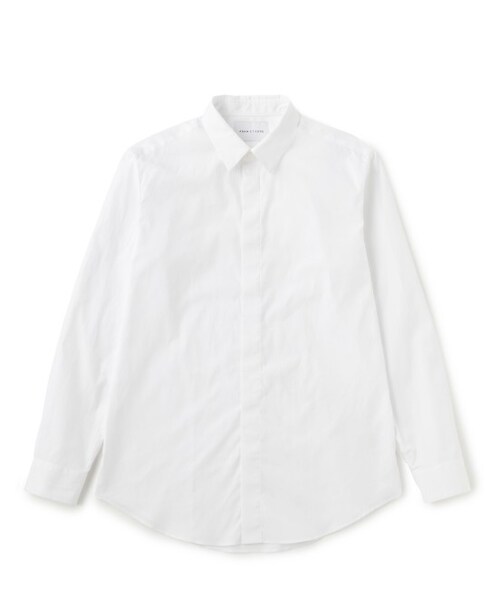 ADAM ET ROPE'(アダムエロペ)の「ストレッチブロードフライフロントシャツ(トップス・メンズ・ホワイト/ブルー系・M/L)」の2枚目の写真