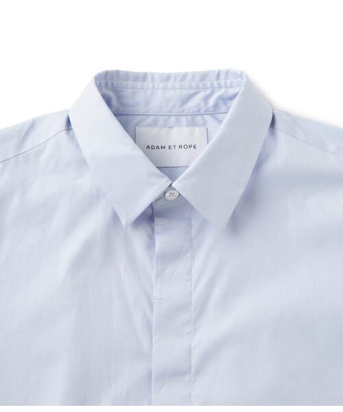 ADAM ET ROPE'(アダムエロペ)の「ストレッチブロードフライフロントシャツ(トップス・メンズ・ホワイト/ブルー系・M/L)」の4枚目の写真