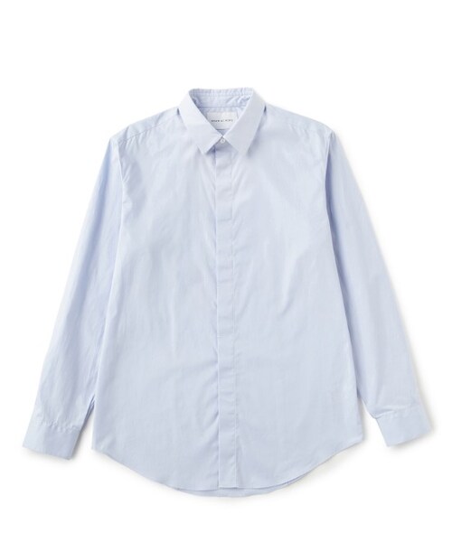 ADAM ET ROPE'(アダムエロペ)の「ストレッチブロードフライフロントシャツ(トップス・メンズ・ホワイト/ブルー系・M/L)」の1枚目の写真