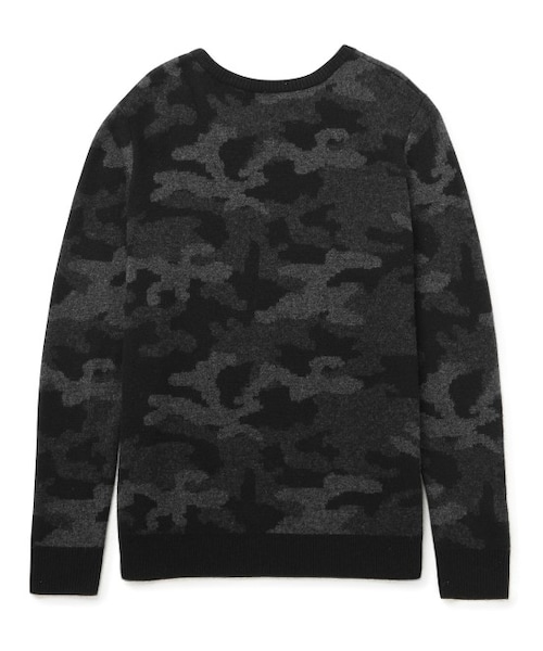 ADAM ET ROPE'（アダムエロペ）の「迷彩ジャガード クルーネックニット（トップス・メンズ・ブラック・M/L）」の3枚目の写真