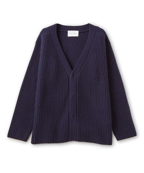 ADAM ET ROPE'（アダムエロペ）の「太ベルト畦編みカーディガン（トップス・レディース・キャメル/ネイビー・38）」の3枚目の写真
