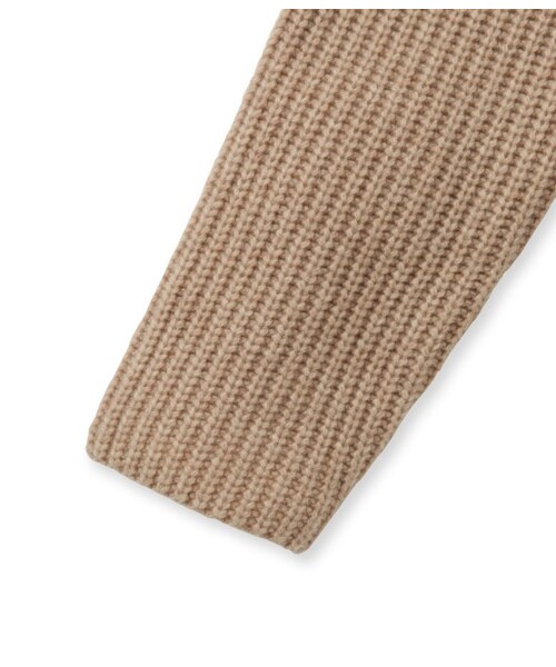 ADAM ET ROPE'（アダムエロペ）の「太ベルト畦編みカーディガン（トップス・レディース・キャメル/ネイビー・38）」の7枚目の写真