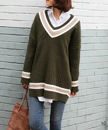 DHOLIC | リブテイストチルデンニット(ニット/セーター)