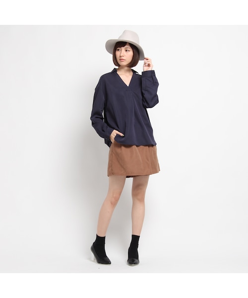 OZOC（オゾック）の「スキッパードルマンシャツ（トップス・レディース・ネイビー/ブラック/カーキ・M）」の9枚目の写真