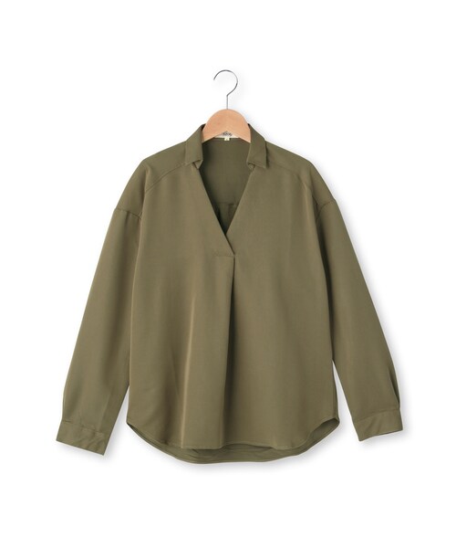 OZOC（オゾック）の「スキッパードルマンシャツ（トップス・レディース・ネイビー/ブラック/カーキ・M）」の3枚目の写真