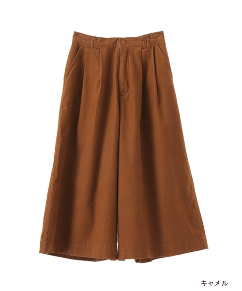 w closet(ダブルクローゼット)の「コーデュロイタックガウチョパンツ(パンツ・レディース・キャメル/カーキ/ブラック・FREE)」の2枚目の写真