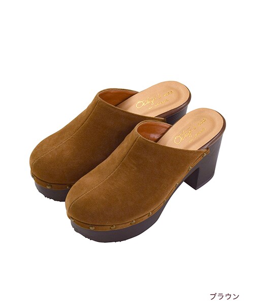 w closet（ダブルクローゼット）の「ファー・スウェードサボ（シューズ・レディース・キナリ/ブラウン/ブラック・M/L）」の3枚目の写真