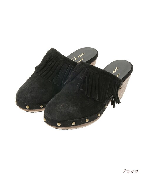 w closet（ダブルクローゼット）の「本革フリンジサボ（シューズ・レディース・ブラウン/アンバーグレー/ブラック・M/L）」の2枚目の写真