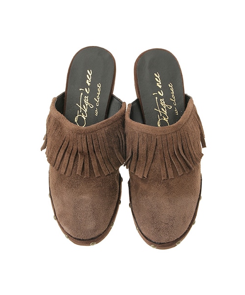 w closet（ダブルクローゼット）の「本革フリンジサボ（シューズ・レディース・ブラウン/アンバーグレー/ブラック・M/L）」の4枚目の写真