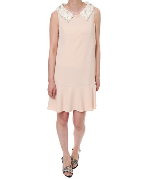 グレースコンチネンタル ビジューカラーフレアワンピース 38サイズ