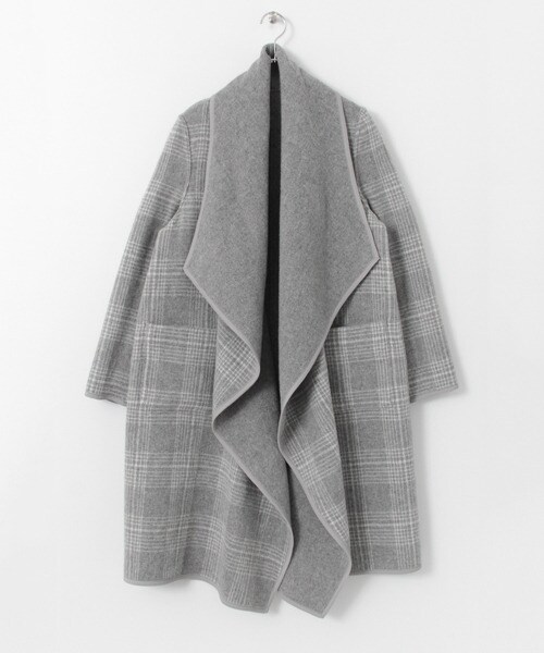 URBAN RESEARCH ROSSO WOMEN(アーバンリサーチ ロッソ)の「格紋雙面兩穿大衣(ジャケット/アウター・レディース・藏青色/灰色・FREE)」の15枚目の写真