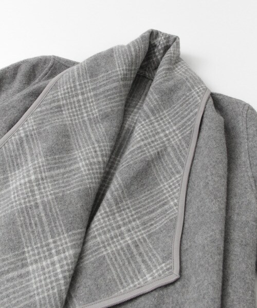 URBAN RESEARCH ROSSO WOMEN(アーバンリサーチ ロッソ)の「格紋雙面兩穿大衣(ジャケット/アウター・レディース・藏青色/灰色・FREE)」の16枚目の写真