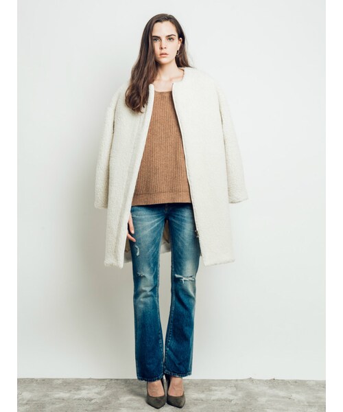 Ungrid（アングリッド）の「ボアルーズコート（ジャケット/アウター・レディース・オフホワイト/キャメル・S/M）」の3枚目の写真