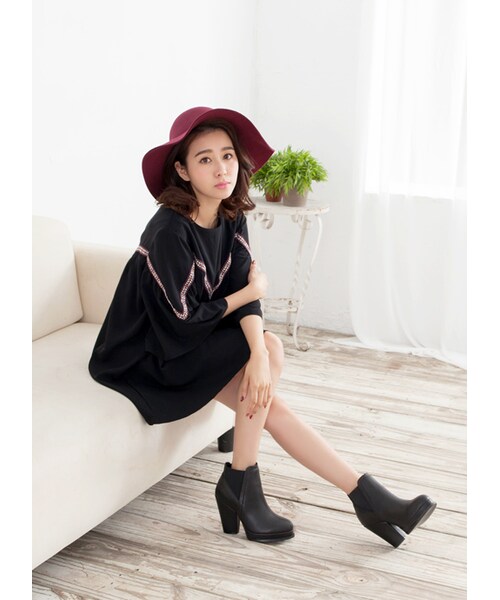 gracegift（グレースギフト）の「微尖側鬆緊防水台高跟踝靴（その他・レディース・黑・35/36/37/38/39/40/41）」の8枚目の写真