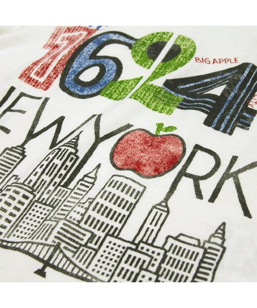 apres les cours（アプレレクール）の「NEWYORK ラグランＴシャツ（トップス・キッズ・グレー/オフホワイト/イエロー・80/90/95/100/110/120/130/140）」の7枚目の写真