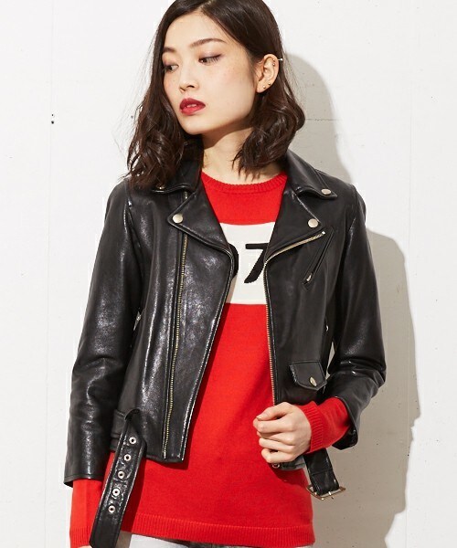 beautiful people(ビューティフルピープル)の「■別注■ beautiful people×MIDWEST ライダースジャケット(ライダースジャケット・レディース・ブラック・130/140/150)」の5枚目の写真